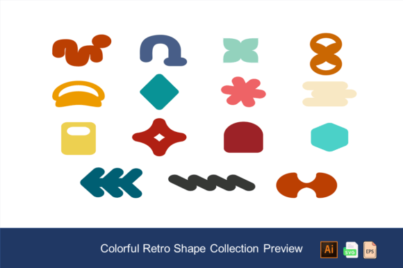 Download Colorful Retro Shape Collection - Colorful Collection