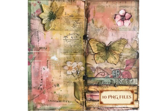 Download Colorful Butterfly Flower Vintage Paper - Colorful Collection