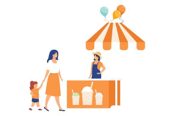 Download People Visiting Street Food Fair. Parent - Visiting Collection