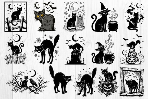 Download Scary Halloween Cat SVG Designs Bundle - Premium Bundle